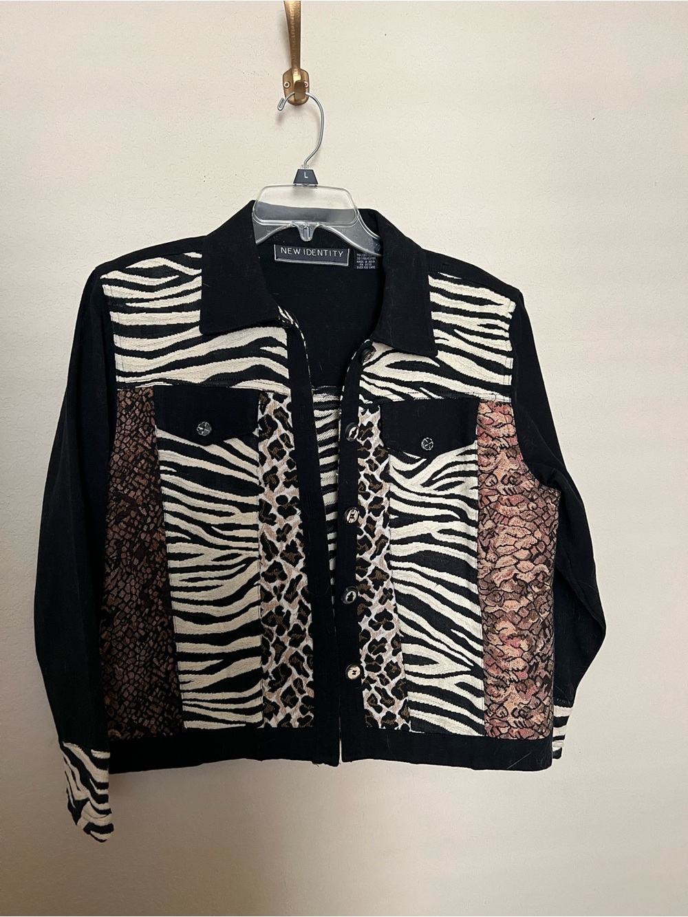Vintage Black & White Animal Print Jacket